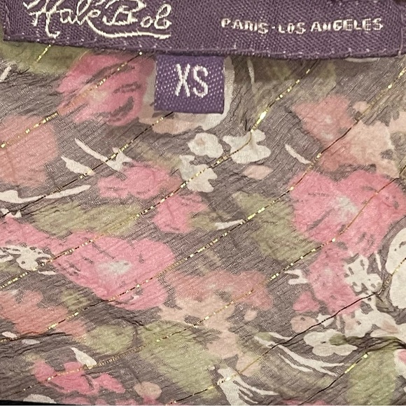 Hale Bob Silk Sheer Y2K Floral Long sleeve Blouse Size XS - Picture 9 of 9